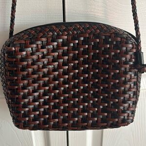 Vintage Cem Woven Crossbody Leather Bag